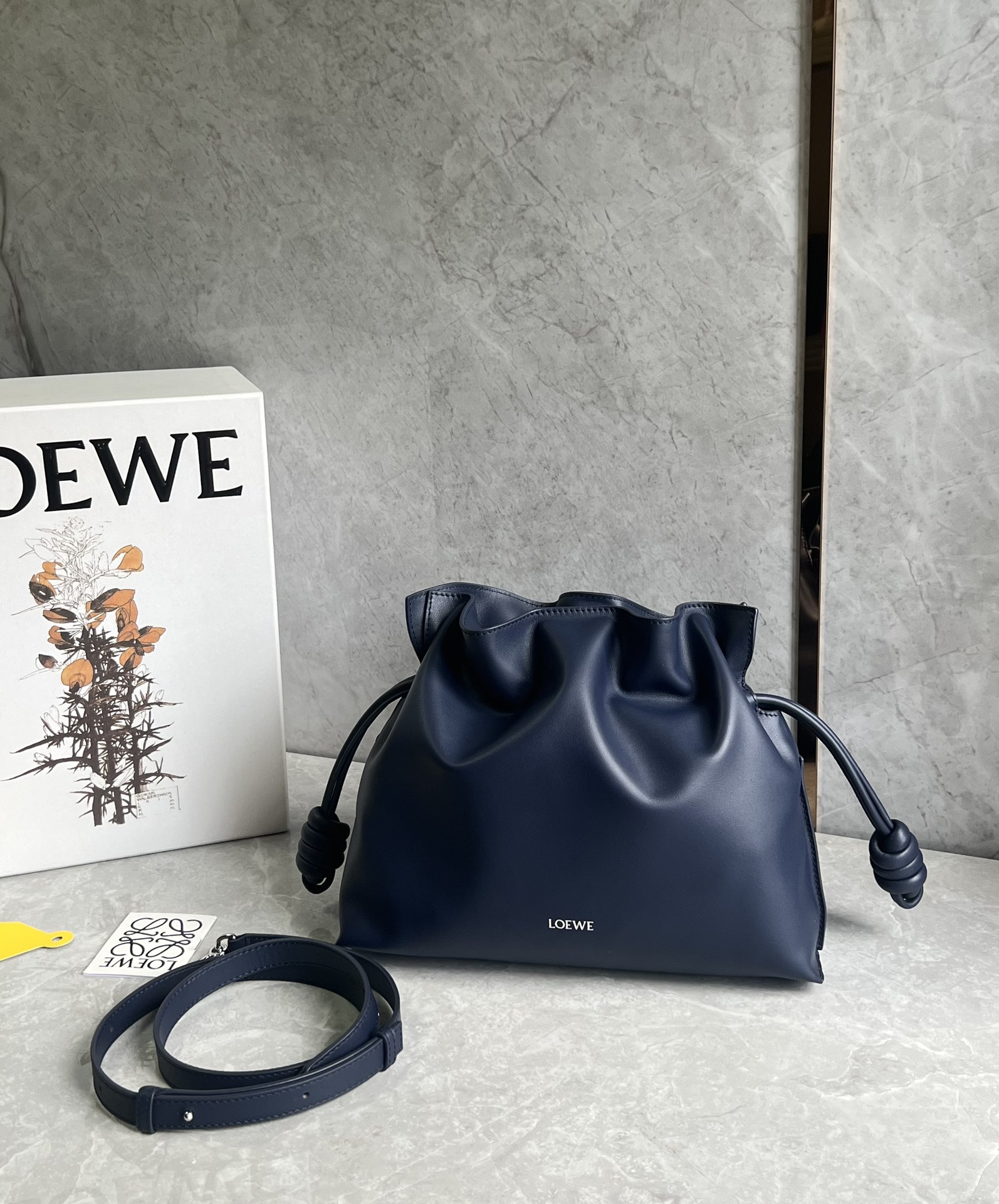 Loewe Medium Flamenco Clutch in Nappa Calfskin Abyss Blue